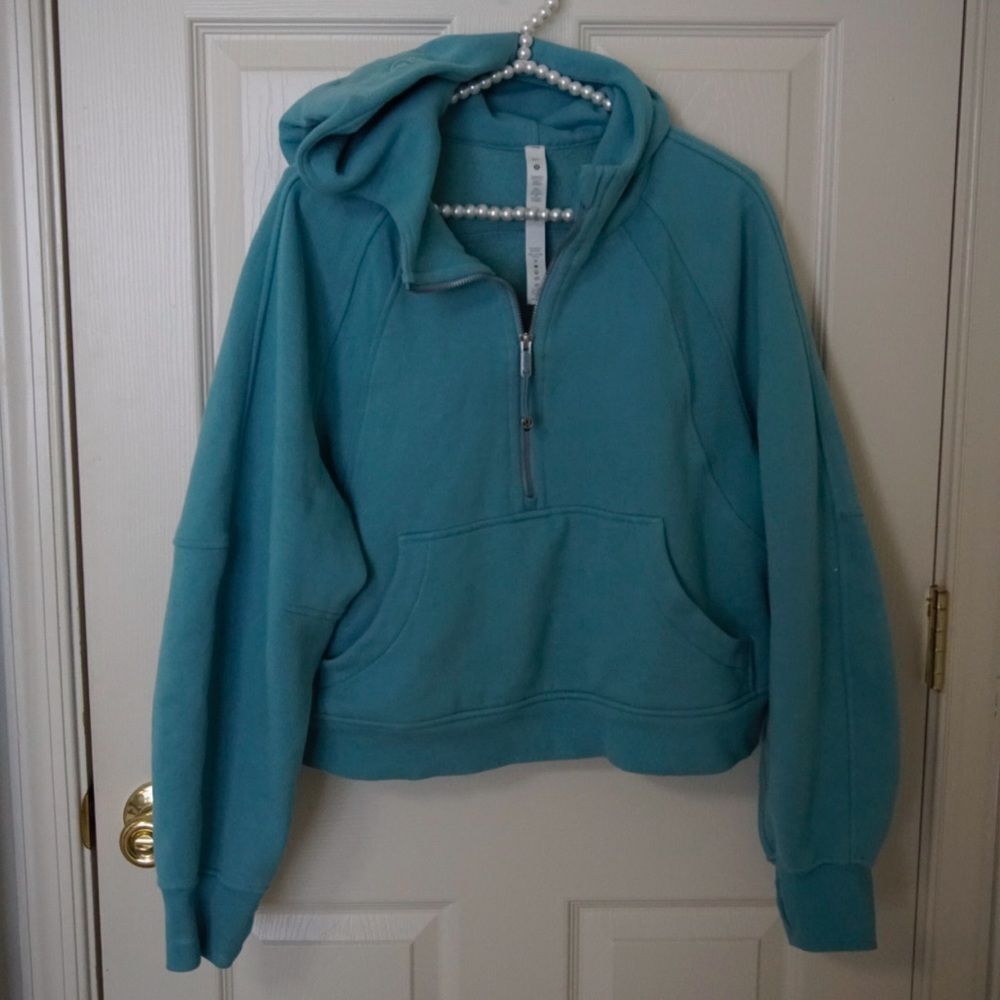 Lululemon Scuba Half Zip with Hood | Blue | Size M/L - Picture 8 of 9